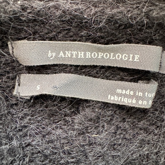 Anthropologie Cable Knit Pointelle Oversized Cardigan Sweater S Dark Academia - Picture 3 of 7